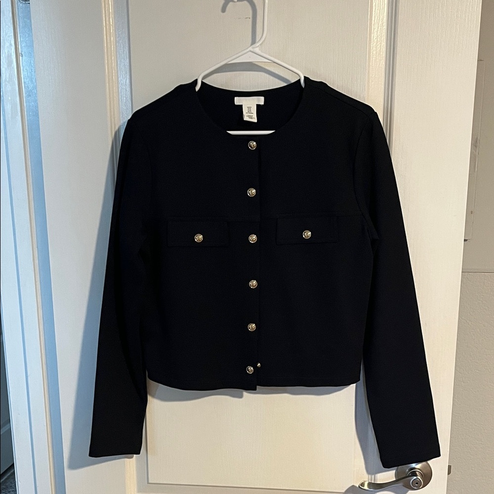 H&M Black Jacket with Gold Buttons